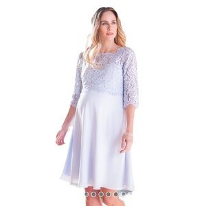 NWT Seraphine LUXE Lace Maternity & Nursing Dress Misha in Pale Blue 6 Medium